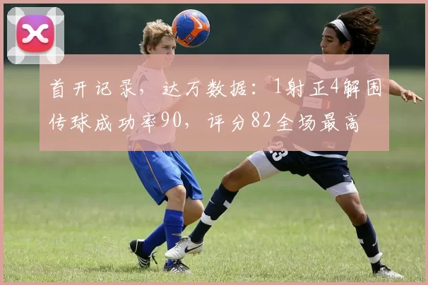 首开记录，达万数据：1射正4解围传球成功率90，评分82全场最高